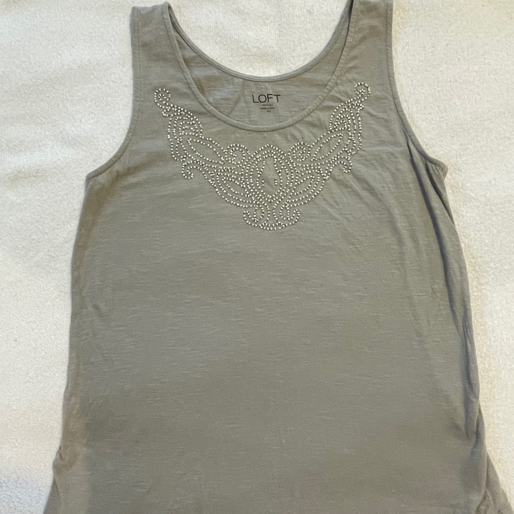 Grey, beaded, sleeveless top